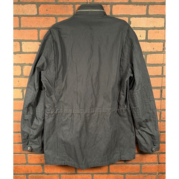 Versace Collection Parka Button Zip Hooded Jacket Navy Blue Men's Sz 52 NWOT - Picture 2 of 8